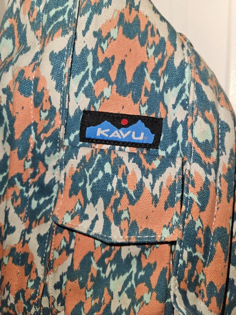 KAVU Rope Sling Bag – Blue/Orange Aztec Print